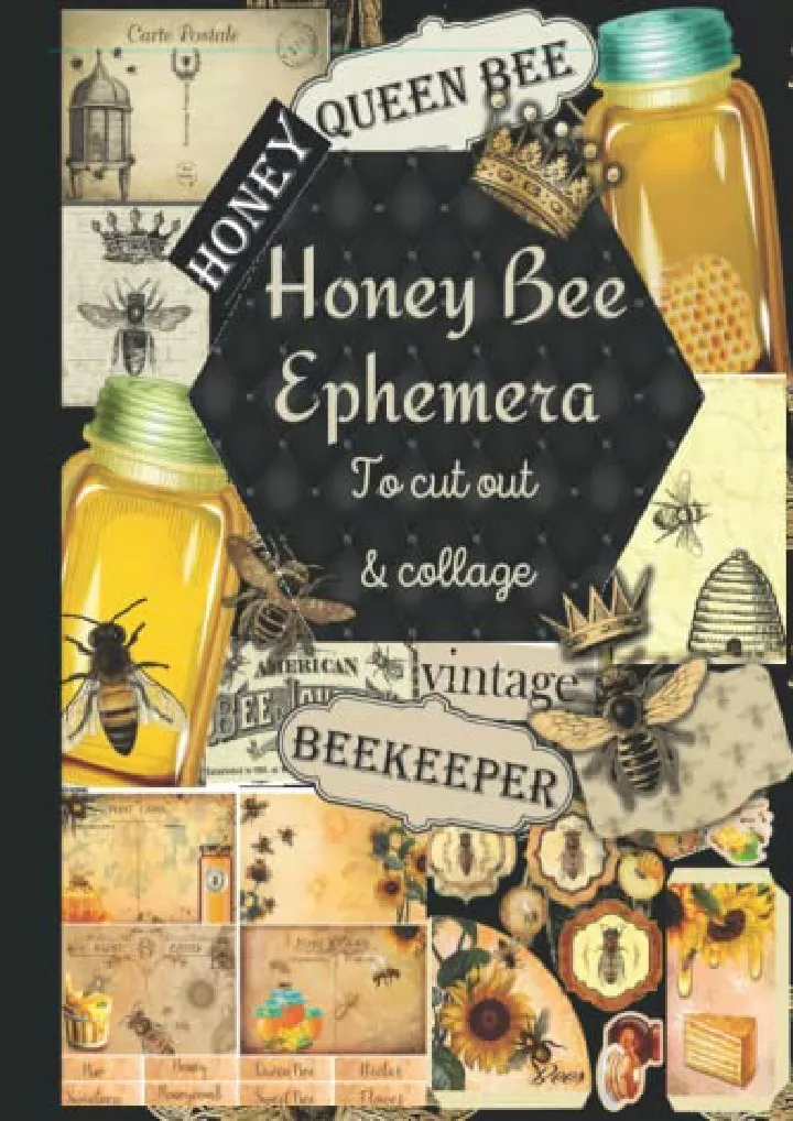 honey bee ephemera to cut out and collage over