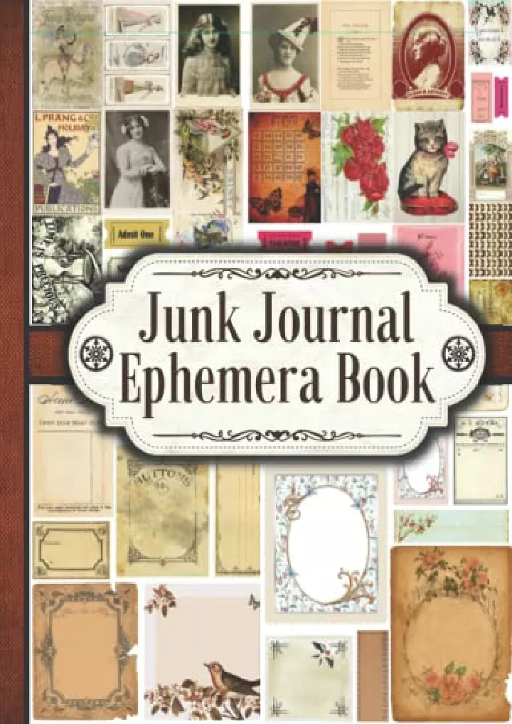 junk journal ephemera book one sided decorative
