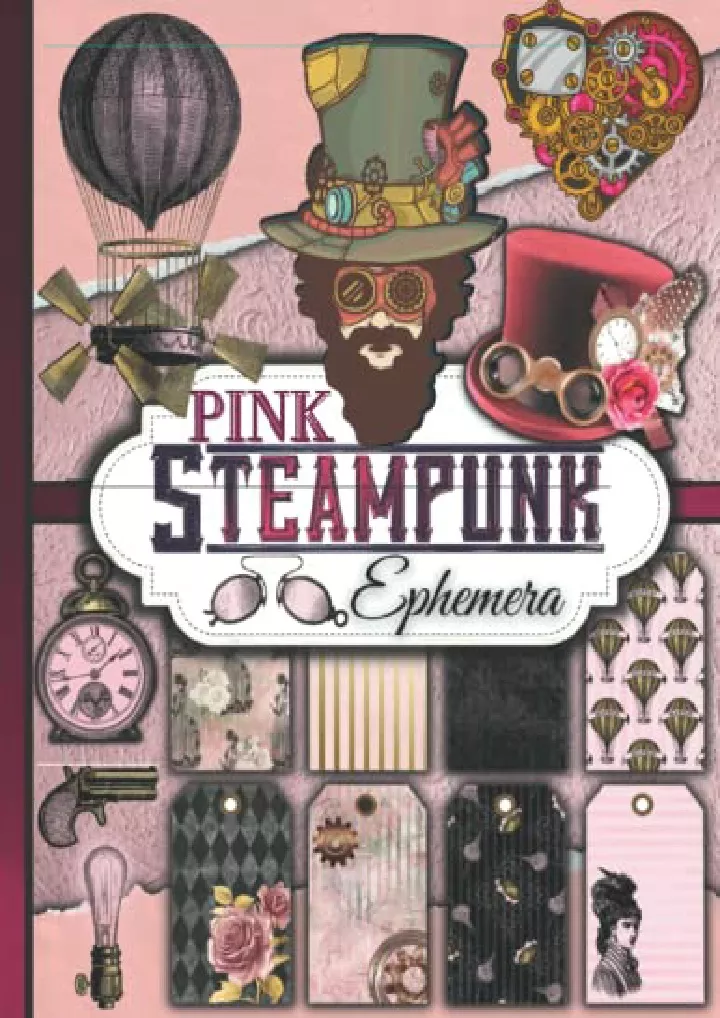 pink steampunk ephemera one sided decorative