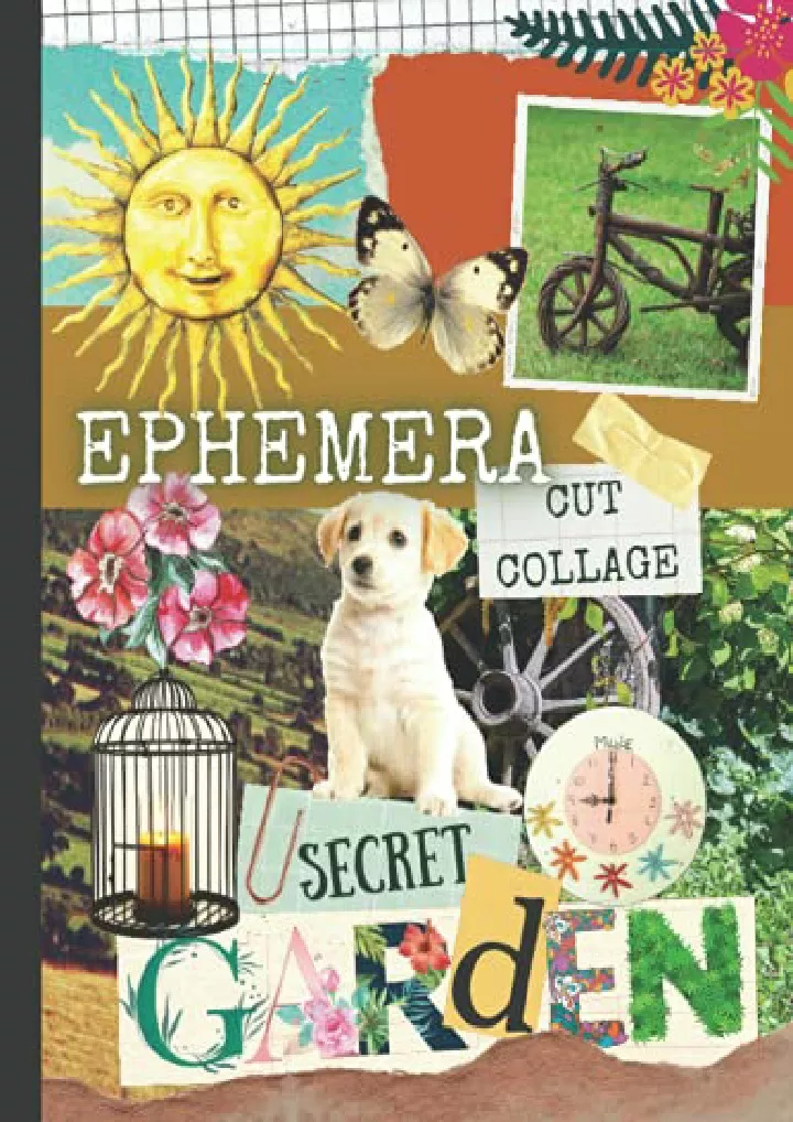 cut collage secret garden ephemera 23 sheets