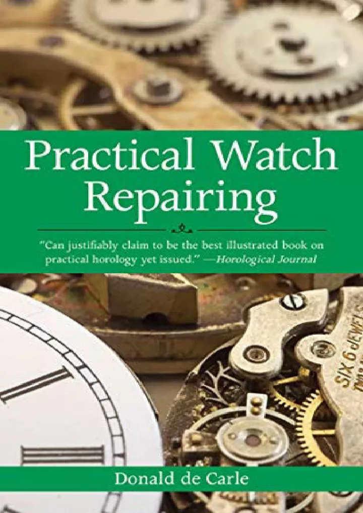 practical watch repairing download pdf read