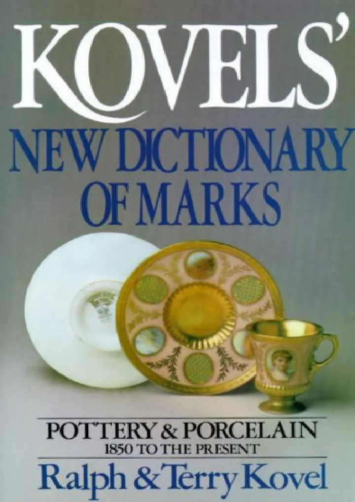 kovels new dictionary of marks pottery