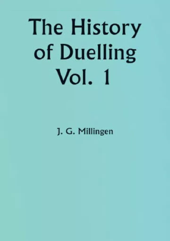 the history of duelling vol 1 download pdf read