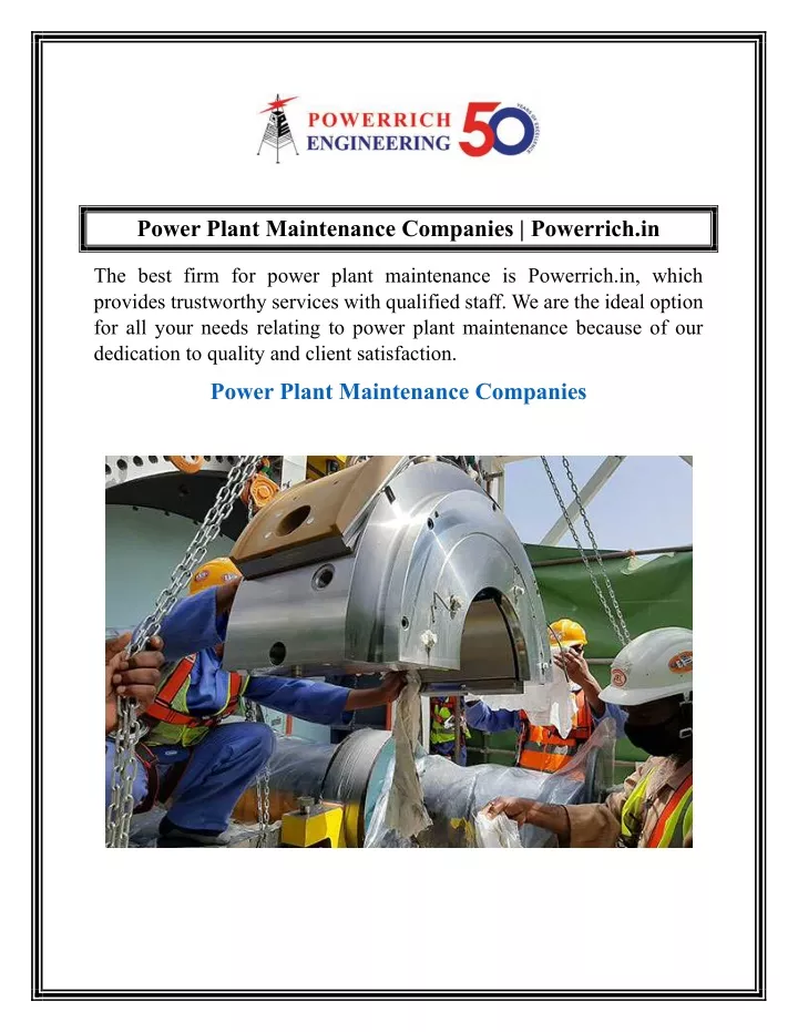 power plant maintenance companies powerrich in