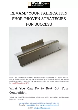 Revamp Your Fabrication Shop: Proven Strategies for Success