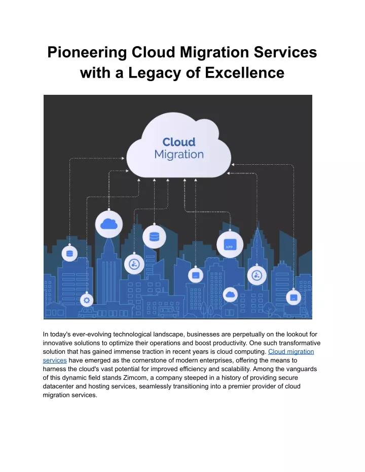 pioneering cloud migration services with a legacy