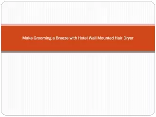 Make Grooming a Breeze with Hotel Wall Mounted Hair Dryer