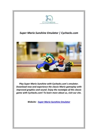 Super Mario Sunshine Emulator | Cychacks.com
