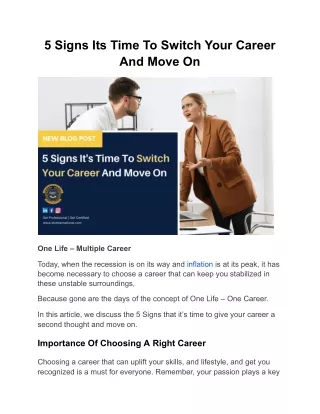 5 signs its time to switch your career and move on