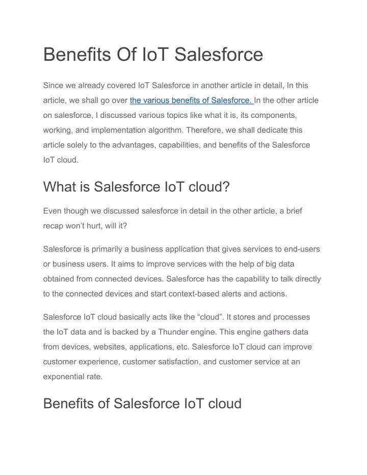 benefits of iot salesforce