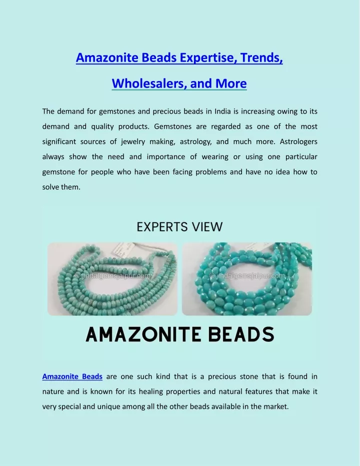 amazonite beads expertise trends