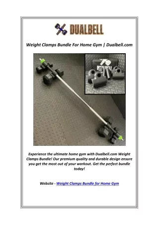 Weight Clamps Bundle For Home Gym | Dualbell.com