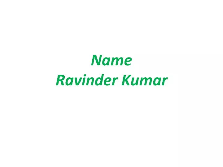 name ravinder kumar