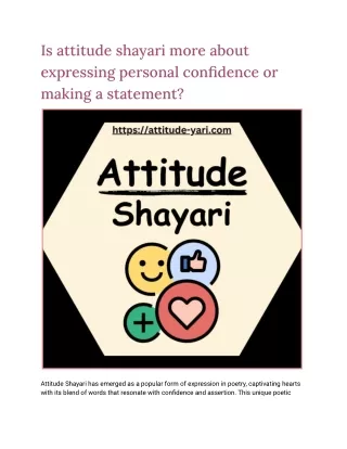 Is attitude shayari more about expressing personal confidence or making a statement