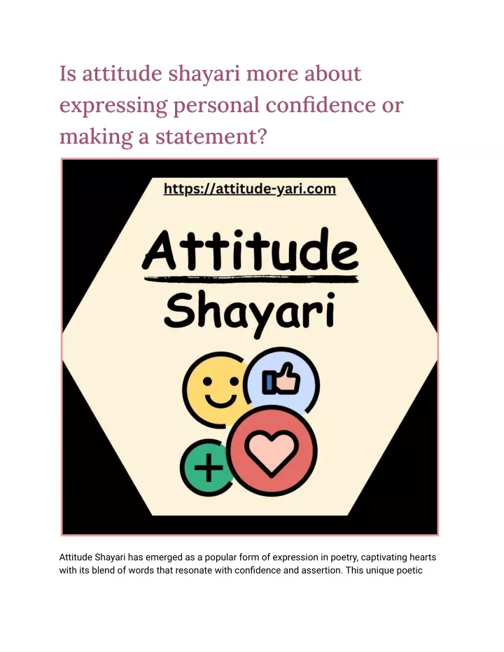 is attitude shayari more about expressing
