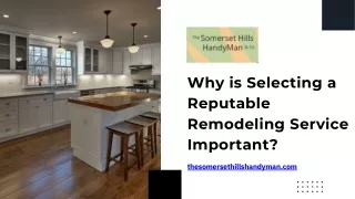 Selecting a Reputable Home Remodeling Services Important