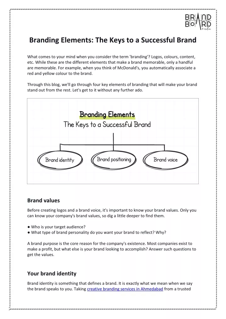 branding elements the keys to a successful brand