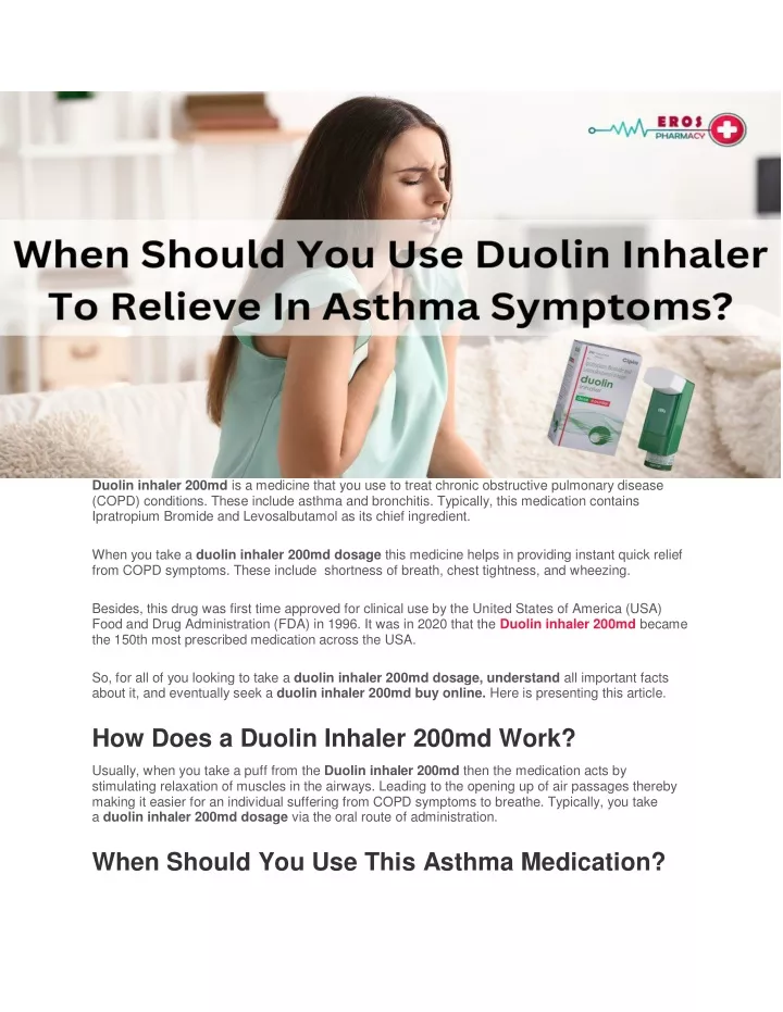 duolin inhaler 200md is a medicine that