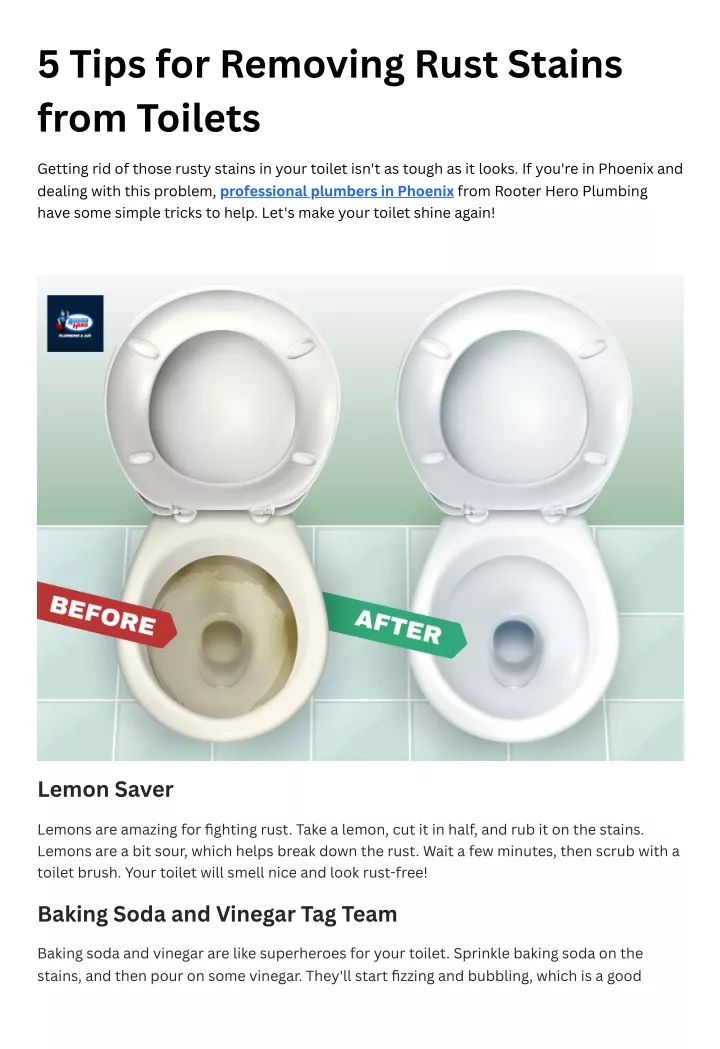 5 tips for removing rust stains from toilets
