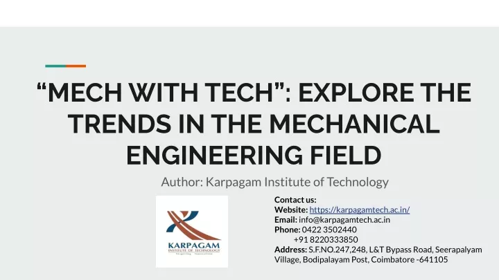 mech with tech explore the trends