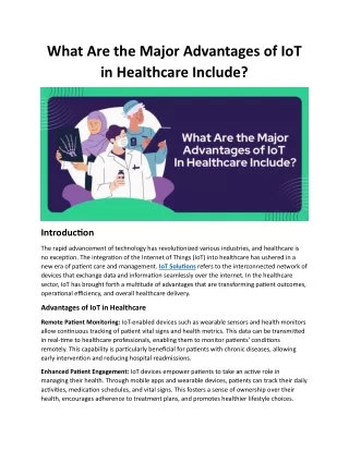 what are the major advantages