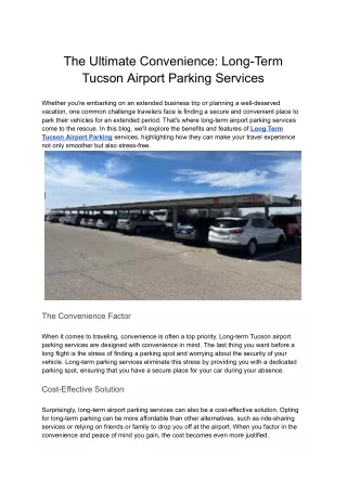 Airport Parking Services That are Hassle-free & Secure