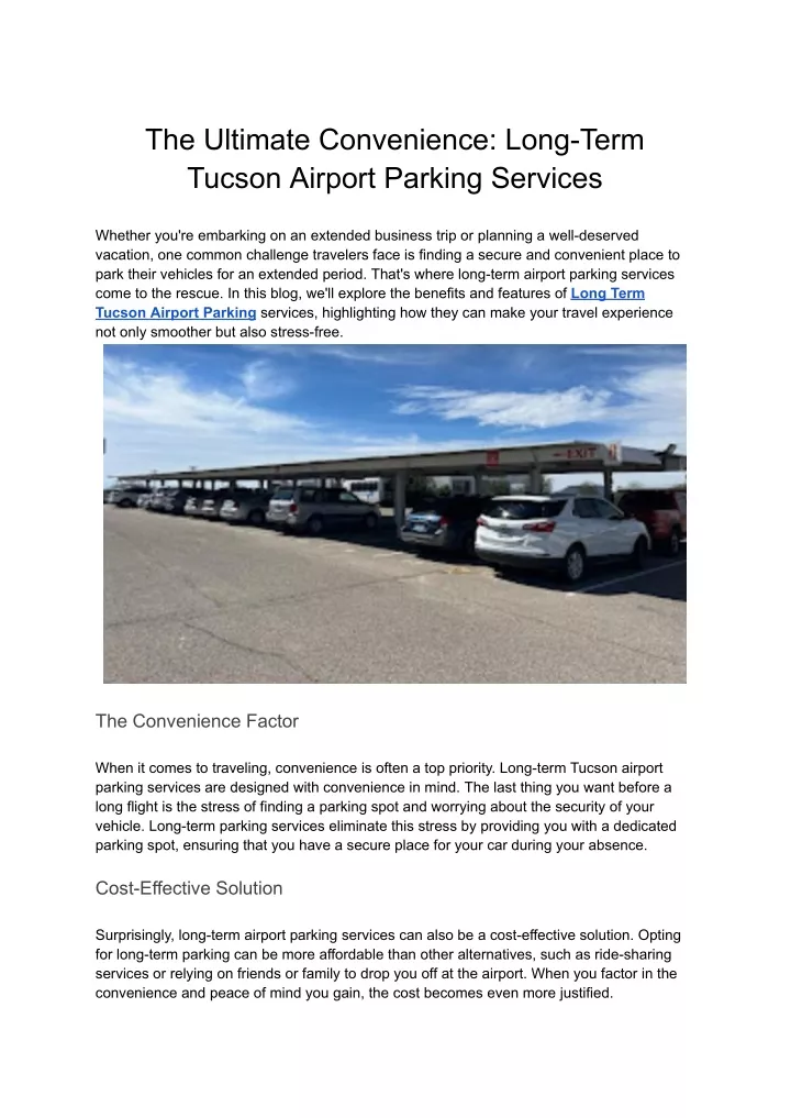 the ultimate convenience long term tucson airport