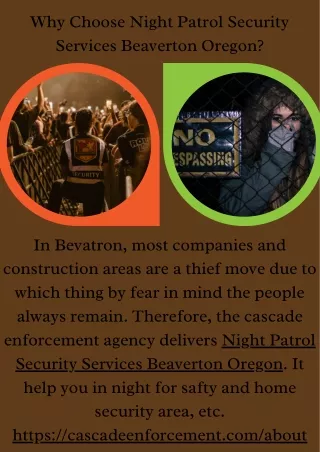 Why Choose Night Patrol Security Services Beaverton Oregon
