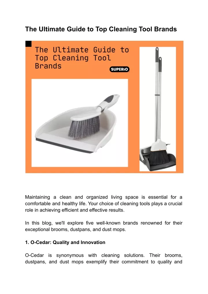 the ultimate guide to top cleaning tool brands