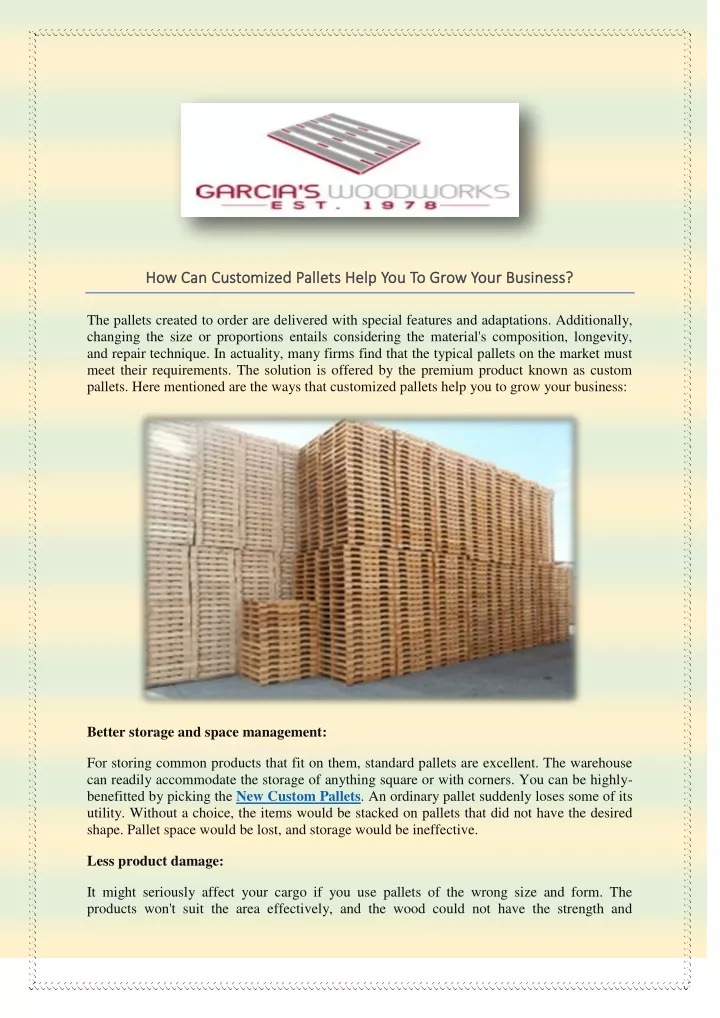 how can customized pallets help you to grow your