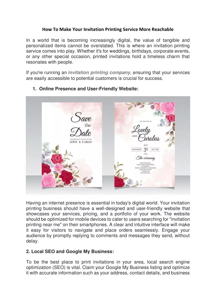 how to make your invitation printing service more
