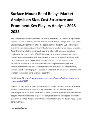 surface mount reed relays market analysis on size