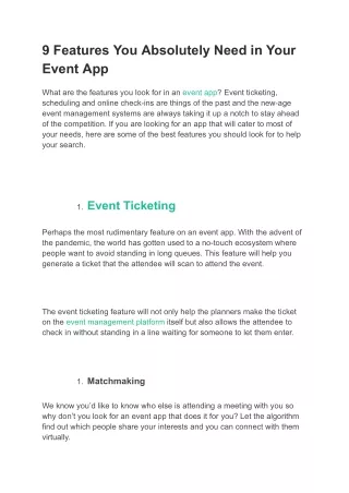 9 Features You Absolutely Need in Your Event App