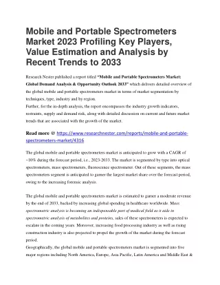 mobile and portable spectrometers market 2023