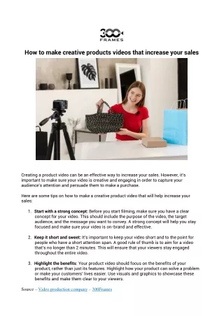 How to make creative products videos that increase your sales