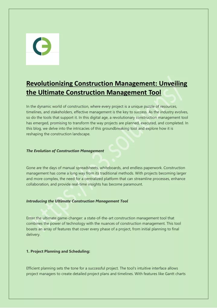 revolutionizing construction management unveiling