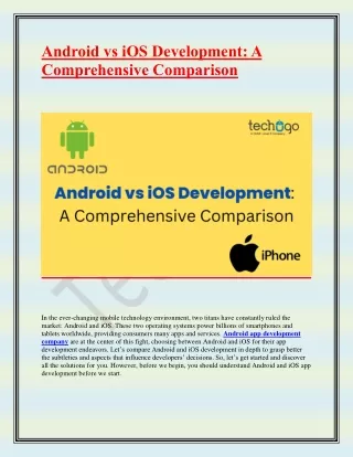 android vs ios development a comprehensive