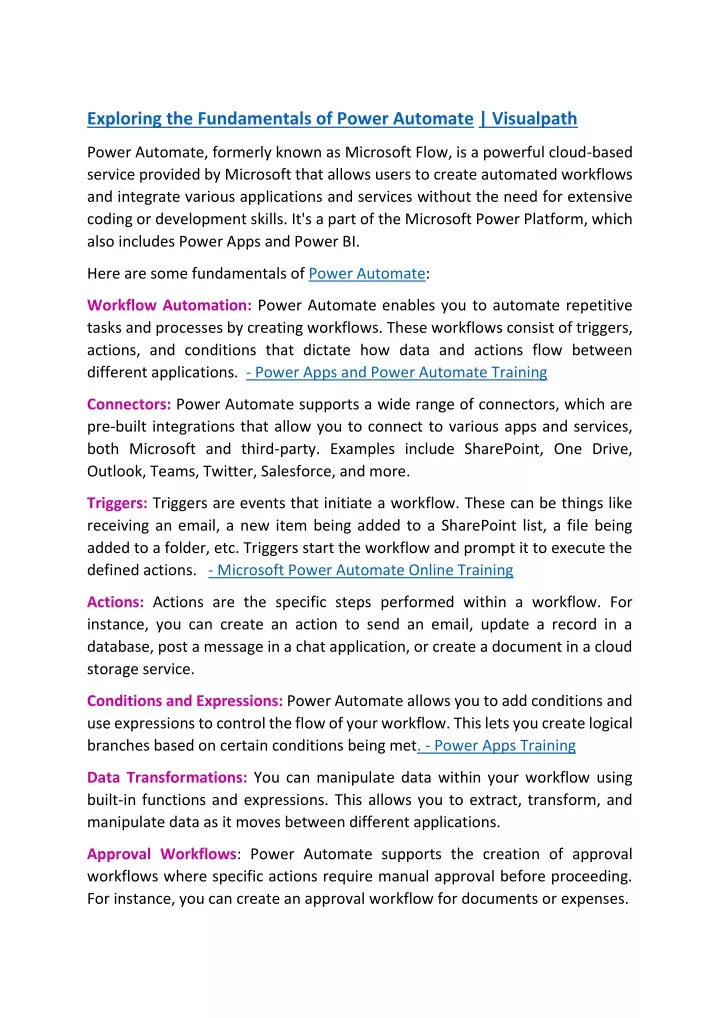 exploring the fundamentals of power automate