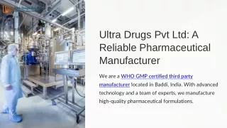 Ultra Drugs Pvt Ltd: A Reliable Pharmaceutical Manufacturer