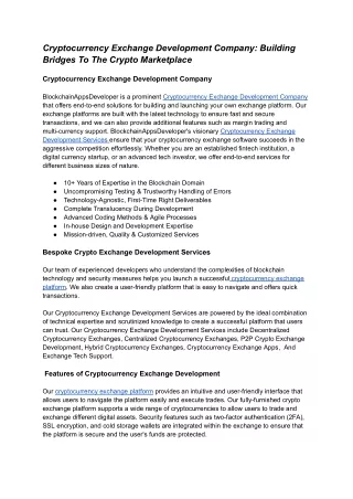 cryptocurrency exchange development company
