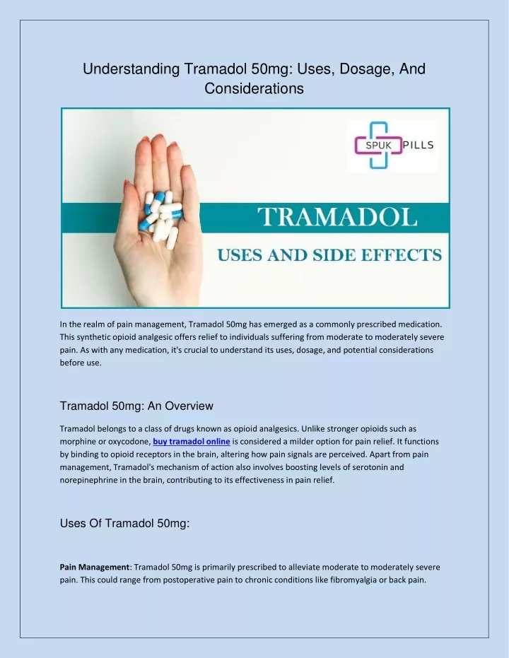 understanding tramadol 50mg uses dosage