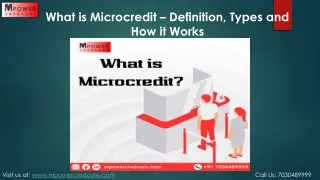 What is Microcredit – Definition, Types and How it Works