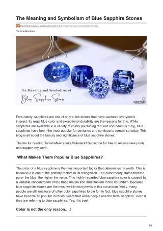 The Meaning and Symbolism of Blue Sapphire Stones