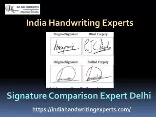 Signature Comparison Expert Delhi – India Handwriting Expert