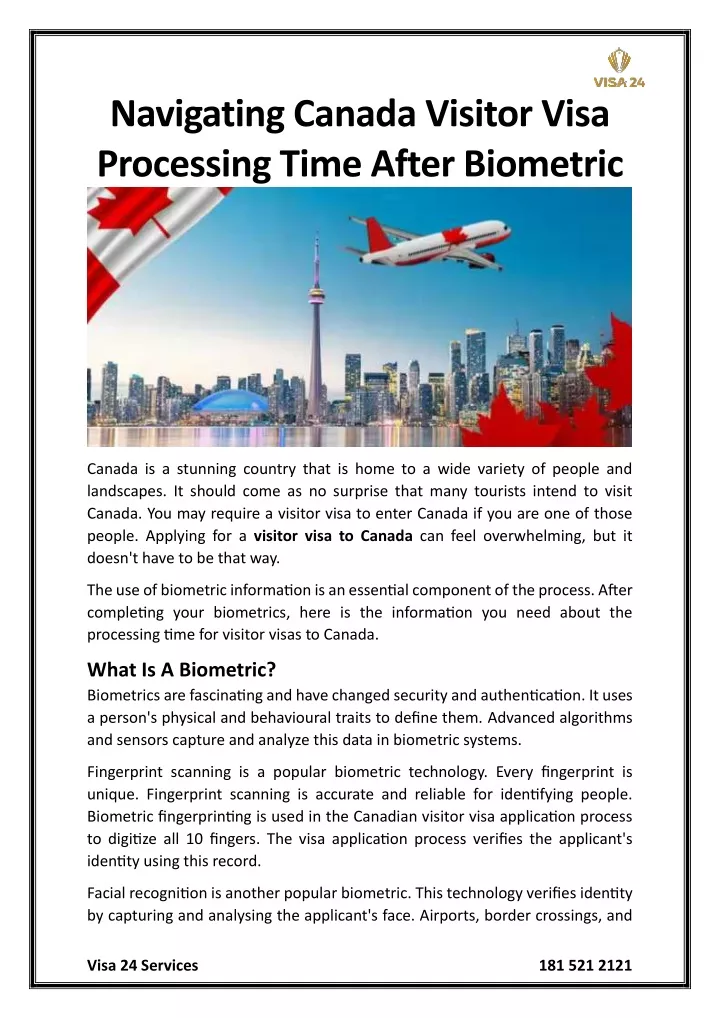 PPT Navigating Canada Visitor Visa Processing Time After Biometric