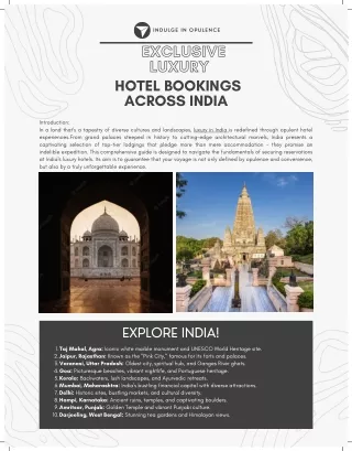 Indulgent Escapes: A Guide to Luxury Hotel Reservations in India