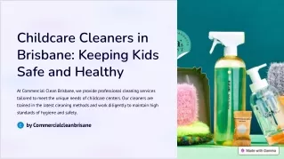 Brisbane's Trusted Childcare Cleaning Specialists