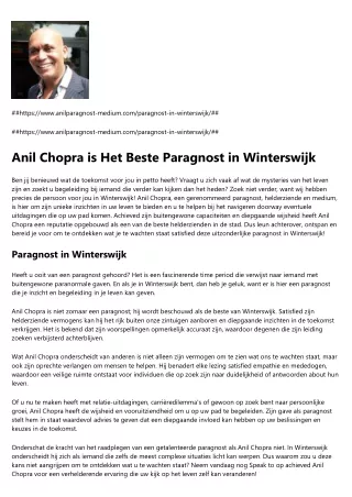 Anil Chopra is Het Beste Paragnost in Winterswijk