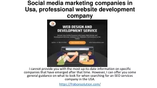 Social media marketing companies in Usa, all seo company in usa