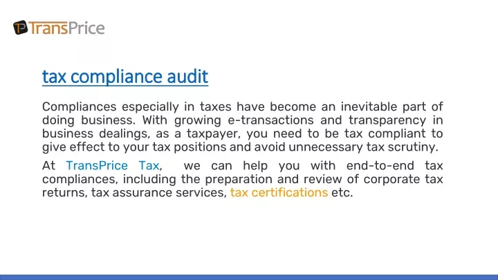 tax compliance audit
